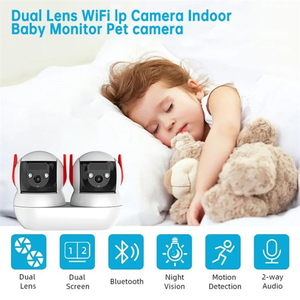 Rscamtom hai ống kính 4MP CMOS Wifi máy ảnh với thẻ SD lưu trữ PTZ 360 góc rộng không thấm nước cho home & bé giám sát - Product Image 2