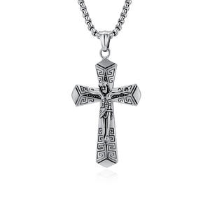 <b>Cross</b> Titanium Steel Necklace Men's Hip Hop Fashion Pendant Stainless Steel <b>Cross</b> Shape K PT629 - Product Image 5