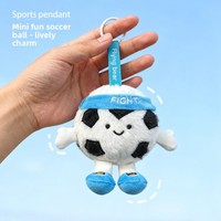 Porte-clés en peluche unisexe en forme de ballon de football, rembourré en coton PP, accessoire de voyage, pendentif, best-seller, vente en gros