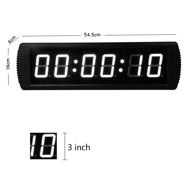 Good Quality 3 Inch 7 Segment 12V Power Supply LED Wall Clock Digital HH:MM:SS Format Countdown Stopwatch Electronic Timer