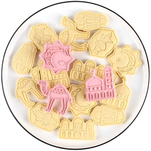Lot de 6 tampons à biscuits 3D DIY pour Ramadan et Aïd, thème islamique, moule à biscuits et à fondant pour la pâtisserie, incluant <span class=keywords><strong>croissant</strong></span> de lune et mosquée - Product Image 5
