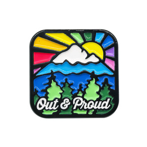 Broche/Pin Quadrado de Liga Metálica Arco-Íris Estilo Instagram Personalizado Unissex para Decoração de Mochila - Product Image 5