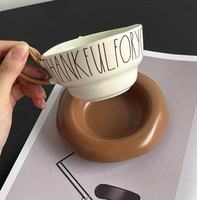 Tasse à café et soucoupe en céramique de style européen créatif, tasse en céramique pour le bureau, tasse à petit-déjeuner domestique, tasse à lait