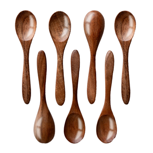 Cuillère à café en bois d'acacia de 5,8 pouces, mini-cuillères pour miel, confiture, condiments, lavage à la main uniquement, ustensiles de cuisine - Product Image 1