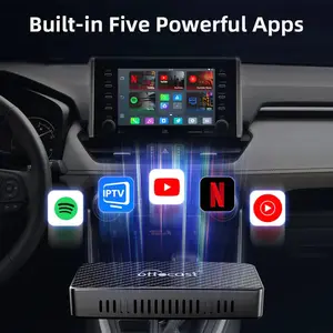 Ottocast-reproductor multimedia 4 en 1 para coche, Carplay inalámbrico con reproductor multimedia, android, puerto USB, compatible con Youtube y Netflix, Play2video