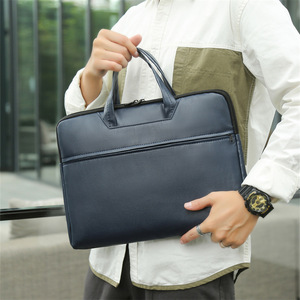 Sac pour ordinateur portable en cuir PU, mallette d'affaires 15,6 pouces, décontractée, grande capacité, durable, portable, légère, pour hommes, pour l'argent - Product Image 5