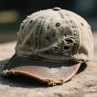 Gorra de Béisbol Estilo Vintage, Personalizada, de Poliéster/Algodón Lavado, de 6 Paneles, Unisex, con Logotipo Bordado