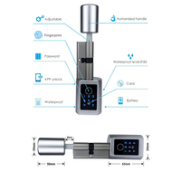 Cerradura Inteligente de Cilindro Ttlock con Desbloqueo por Huella Dactilar, Código de Tarjeta, Aplicación, Longitud Ajustable, Resistente al Agua IP65