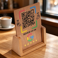 Support d'affichage en bois personnalisé en gros avec code QR pour restaurants, salons, comptoirs de vente au détail, respectueux de l'environnement