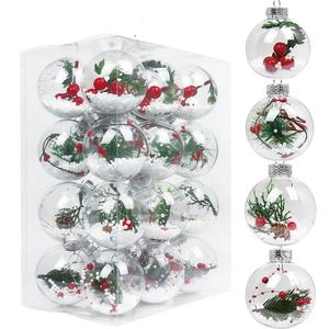 9 Pezzi Palline di Natale Infrangibili Decorazioni per Albero Ornamenti in PET Trasparente Riempibili Morbide Sfere di Plastica Appese - Product Image 3