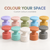 HANYEE 2026 Table et chaises Confetti pour enfants, tabouret d'appoint en plastique PE pour salon, maternelle, jardin