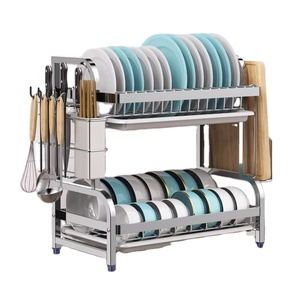 Countertop Stainless Steel Metal <b>Kitchen</b> Dish Rack Utensil Organizer <b>Storage</b> Sink Rack Dish Drying Rack Non-Folding - Product Image 1