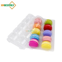 Vente en gros de barquettes à macarons à 10 trous, en plastique PLA transparent, conteneur en blister jetable, emballage pour desserts, pour biscuits