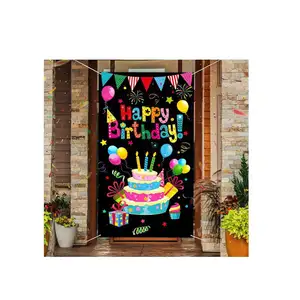 Custom Happy Birthday Background Cloth Birthday Banner Photography Backdrop Banner For Birthday Party Supplier