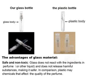 Flacon pulvérisateur en verre de 1 ml, 2 ml, rechargeable, pour échantillon de parfum, avec chiffon de nettoyage gratuit et pipette de 3 ml pour voyage et fête - Product Image 4