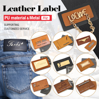 Chapeau Marque Jeans Vêtements Blanc Pu Étiquette Patch Sac En Relief Étiquette En Cuir Logo Personnalisé Étiquette En Cuir