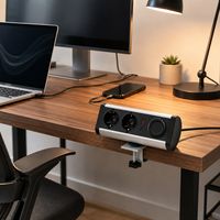 Prise électrique 3 alimentation chargeur USB pince de bureau amovible prise d'extension de puissance montée