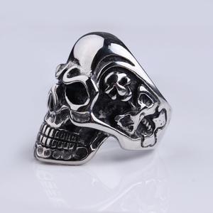 Ready to Ship Punk Style Stainless Steel Biker Skull <strong>Gothic</strong> <strong>Rings</strong> - Product Image 2