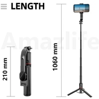 L12 Draagbare Selfie Stick Statief Multifunctionele Opvouwbare Telescopische Draadloze Video-Opnamen Voor Mobiele Telefoon Selfiestick