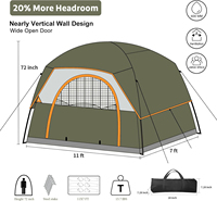 Tente de camping familiale portable résistante au vent en Oxford pour 6 personnes, 4 saisons, double couche, une chambre