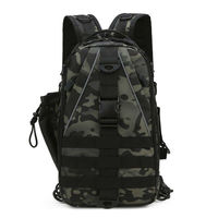 Sac à dos de pêche tactique multifonctionnel Luya en nylon imperméable, double usage, pour l'extérieur, avec bandoulière unique et motif camouflage, pour cannes à pêche