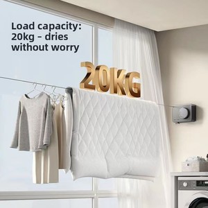 Corde à linge rétractable robuste invisible en acier inoxydable épaissi, gain de place pour salle de bain, vente directe usine - Product Image 3