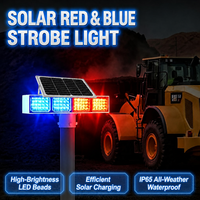 Feux stroboscopiques solaires bleus et rouges pour la sécurité des travaux routiers et l'alerte des piétons