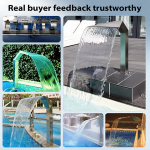 מפל מים נירוסטה לבריכה, וילון מים עמיד לבריכה, מפל מים איכותי - Product Image 4