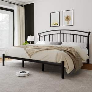 Belleza Simple arco en forma <span class=keywords><strong>de</strong></span> <span class=keywords><strong>puente</strong></span> Dormitorio Plataforma negra Marco <span class=keywords><strong>de</strong></span> cama <span class=keywords><strong>de</strong></span> hierro Full Queen King Size Cama <span class=keywords><strong>de</strong></span> almacenamiento <span class=keywords><strong>de</strong></span> metal con cabecero - Product Image 1