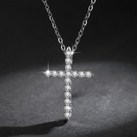 Offre Spéciale à la mode croix pendentif collier pour femmes autrichien cubique zircone pierre lien chaîne pour cadeaux bijoux