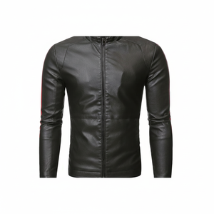 Dernier style de veste en cuir pour homme avec col montant, en cuir véritable personnalisé, coupe-vent, prix de gros - Product Image 1