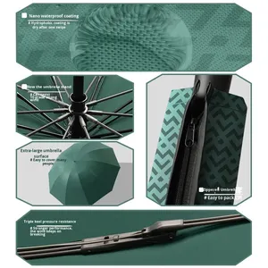 <span class=keywords><strong>Parapluie</strong></span> inversé de voyage compact coupe-vent - Parapluies inversés automatiques pour la pluie - <span class=keywords><strong>Parapluie</strong></span> <span class=keywords><strong>pliable</strong></span> portable à 10 baleines grand format - Product Image 4