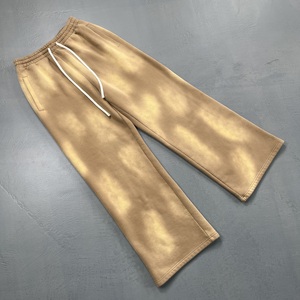 Schwere französische Terry Wide Leg Jogging hose für Man Blank Plain Hooded Baggy Flared <span class=keywords><strong>Pants</strong></span> Custom Acid Wash Printing Hoodie Set