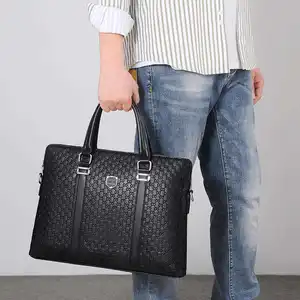 2023 Wholesale Men Briefcase Bag High Quality Business Leather Shoulder Messenger Bags Office Handbag Laptop Bags