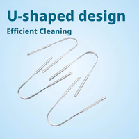 Grattoir à langue en acier inoxydable en forme de U à double denture et brosse nettoyante pour l'halitose, outil de nettoyage buccal pour adultes