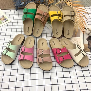 Nouvelles sandales en liège pour femmes RN-099, claquettes antidérapantes à double boucle, sabots décontractés pour dames, grandes tailles, tongs de plage - Product Image 1