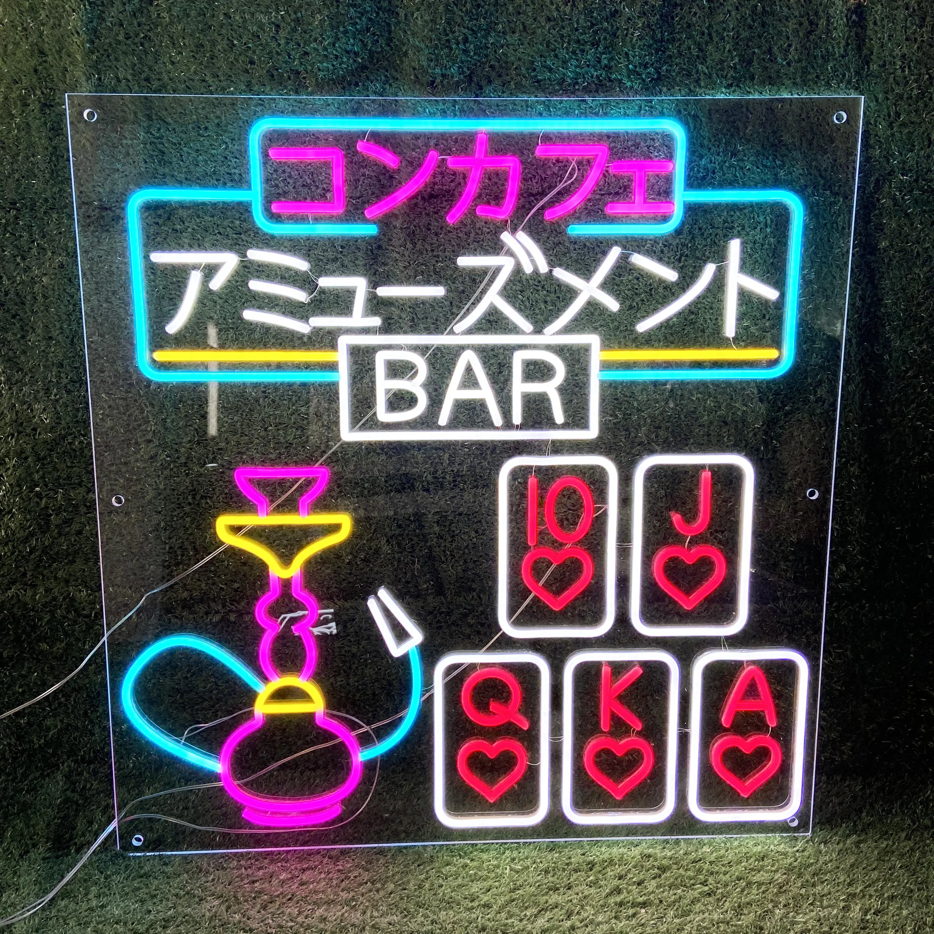 Panneau de bienvenue de mariage en acrylique, luces fluo en verre de fabricant chinois 110V led néon pour bar de club de jazz