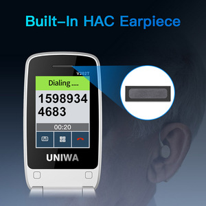 New bán buôn 2.4/1.77 inch Màn hình kép SOS nút lớn uniwa 202 Bàn phím GSM cao cấp tính năng điện thoại lật điện thoại di động - Product Image 5