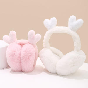 सुंदर कान त्योहारों के साथ भूमिदार फोल्डेबल विंडप्रूफ गर्म नकली कान समारोहों के साथ सुंदर कान के त्योहार उपहार लड़कियों महिलाओं को फजी प्रवाह - Product Image 2