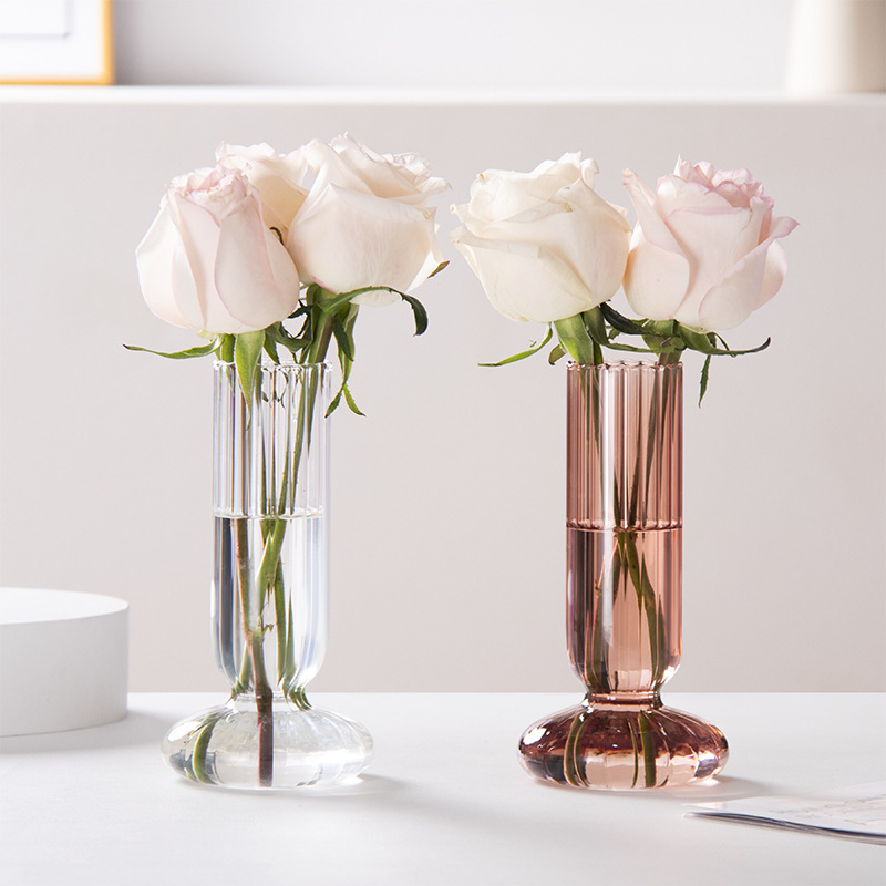 New Minimalist Glass Vase with Floral
