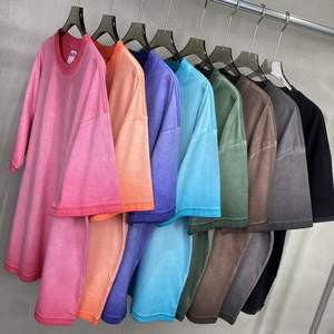 Wholesale Men's Wash T-shirt Quality Heavyweight Round Neck Blank Plain Tee Oversized Heavy Cotton Vintage Acid Wash T Shirt - Product Image 1