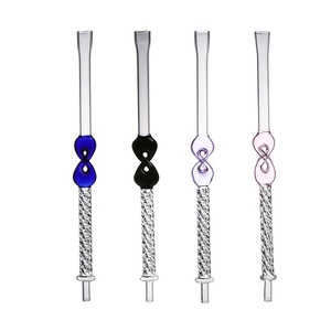 Fumer Shisha Tube Verre Narguilé Embouchure Usine En Gros Rose Bleu Noir Couleur Personnalisé Haute Borosilicate Tube De Verre - Product Image 1