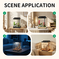 Mini aquarium en verre, réservoir de poissons de 2,6 gallons, réservoir écologique décoratif pour la maison, le bureau, le salon