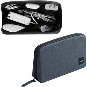 Petite trousse de rangement pour appareils électroniques, étui de voyage fin pour petits accessoires technologiques, câbles, chargeurs, écouteurs - Product Image 1