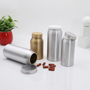 Bouteilles à bouchon à vis en aluminium de qualité pharmaceutique 99,7 % pur, marque VAB, impression offset multicolore, emballage pharmaceutique personnalisé OEM - Product Image 1