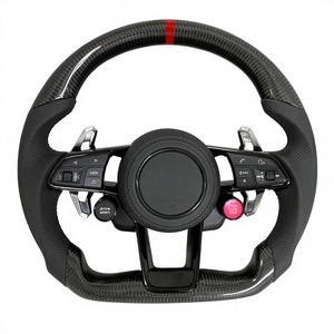 Volante Deportivo de Repuesto para <span class=keywords><strong>Audi</strong></span> A3 A4 A5 A6 S4 S5 B9 2017-2023, Fibra de Carbono y Cuero para Modificación de Plástico <span class=keywords><strong>R8</strong></span> TT - Product Image 3