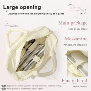 Factory Custom Fashion Waterproof Quilted Puffy Tote Bag Shopping Nylon Tote Bag Handbag Zipper Foldable Lightweight - Product Image 3