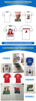 T-shirt d'élection unisexe décontracté polyester coton impression couleur col rond contraste logo manches courtes taille 5XL à 6XL modèle séché