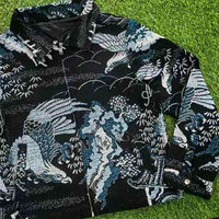 Veste en tapisserie jacquard sur mesure à col rabattu haute précision, grande taille, avec fermeture éclair pour homme