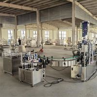 Remplissage de bouteilles d'huile de cuisson comestible entièrement automatique Remplisseur de bouteilles d'huile de palme d'olive végétale, bouchage et étiquetage Ligne de machines à emballer